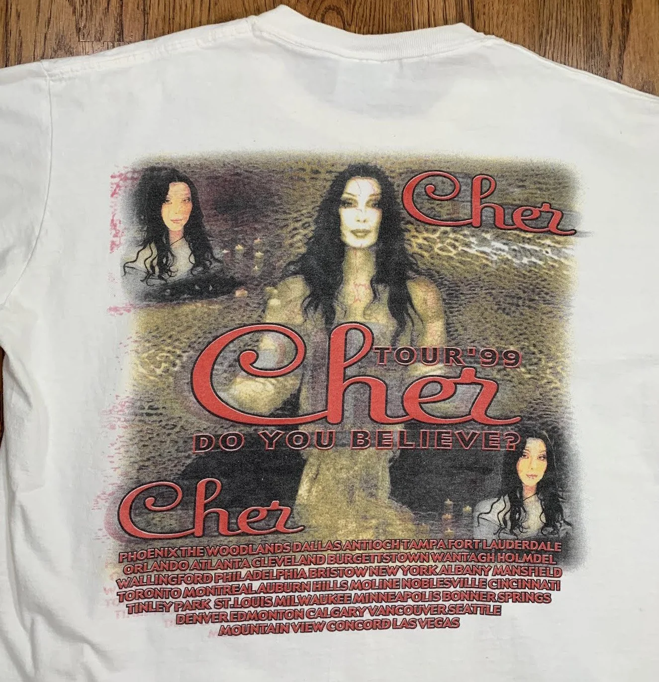 Vintage Bootleg Cher Do You Believe? '99 Tour T Shirt (Size XL